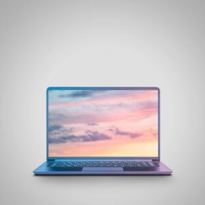 Budget laptop deal placeholder on light gray background, clean product shot