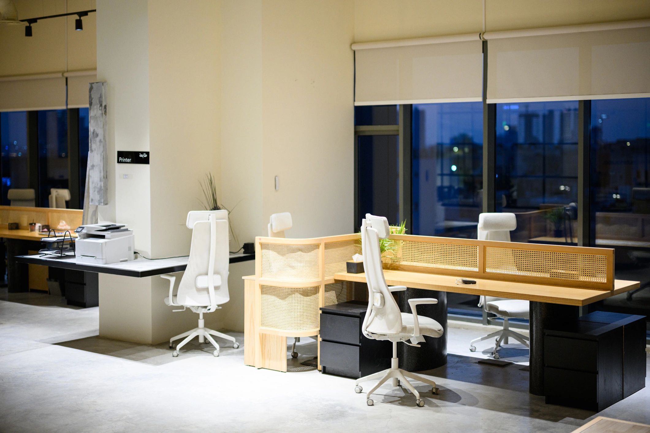 Modern office workspace suitable for IT equipment rental services