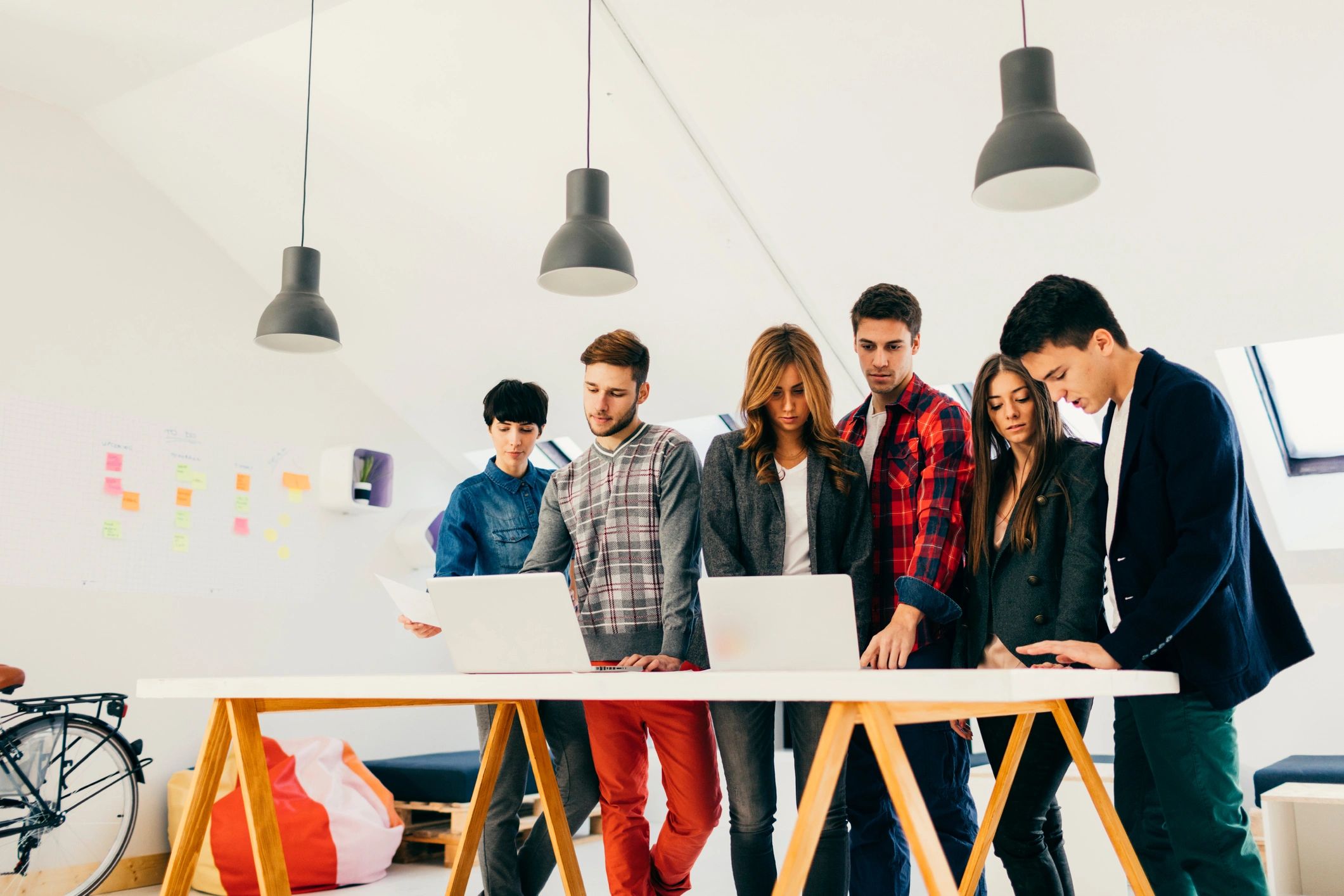 IT support team working together in a modern office